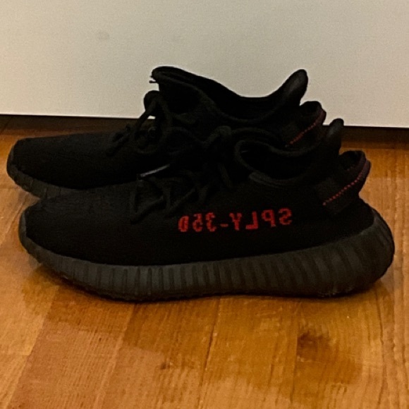 adidas Yeezys Black and Red Sneakers